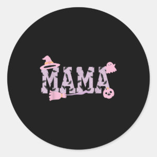 Soky Halloween Mama Varsity Mom Pastel NK Pompoen Ronde Sticker