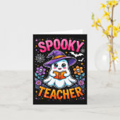Soky Leraar Schattig Spook Leest Boek Grappig Hall Kaart (Gele Bloem)