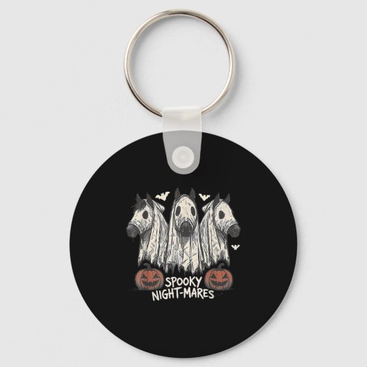 Soky Night-mares Halloween Horse Ghost Funny Soky Sleutelhanger (Voorkant)