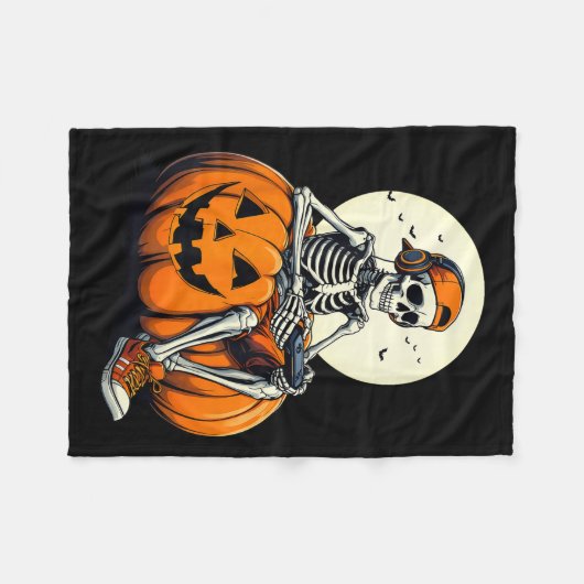 Soky Pumpkin &amp; Skeleton Gamer Tee _ Boys &amp; Fleece Deken (Voorkant (Horizontaal))