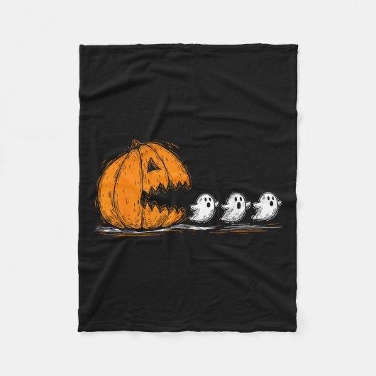 Soky Pumpkin Chasing Schattige Ghosts Halloween Pa Fleece Deken (Voorkant)