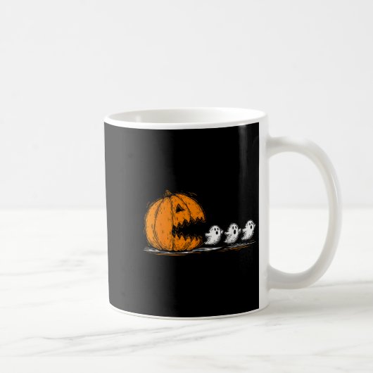 Soky Pumpkin Chasing Schattige Ghosts Halloween Pa Koffiemok (Rechts)