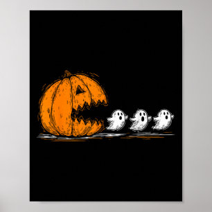 Soky Pumpkin Chasing Schattige Ghosts Halloween Pa Poster