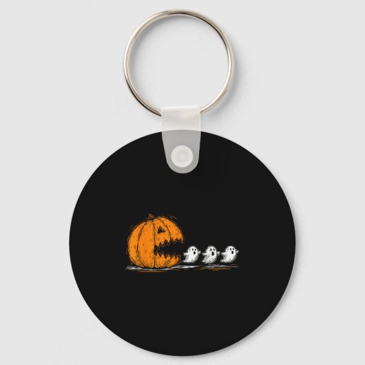 Soky Pumpkin Chasing Schattige Ghosts Halloween Pa Sleutelhanger (Voorkant)