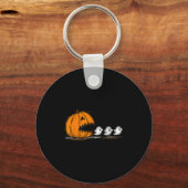 Soky Pumpkin Chasing Schattige Ghosts Halloween Pa Sleutelhanger (Voorkant)