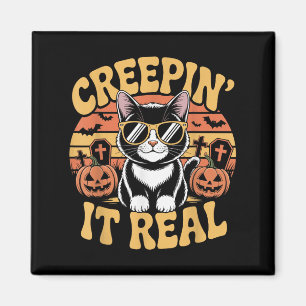 Soky Schattige Creen' It Real Funny Cat Halloween Magneet