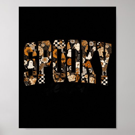 Soky Season Floral Ghost Halloween Fall Vibes Soky Poster (Voorkant)