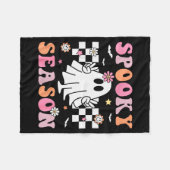 Soky Season Happy Halloween Retro Ghost Soky Women Fleece Deken (Voorkant (Horizontaal))
