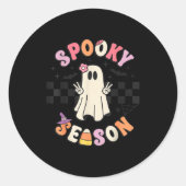 Soky Season Retro Happy Halloween Ghost Women Todd Ronde Sticker (Voorkant)