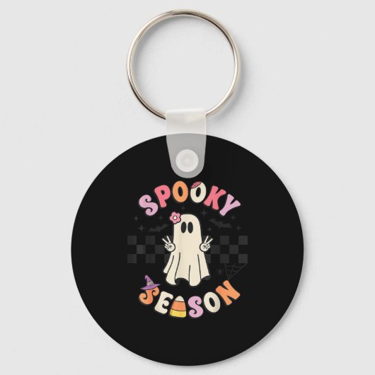 Soky Season Retro Happy Halloween Ghost Women Todd Sleutelhanger (Voorkant)