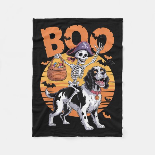 Soky Springer Costume English Springer Spaniel Hal Fleece Deken (Voorkant)