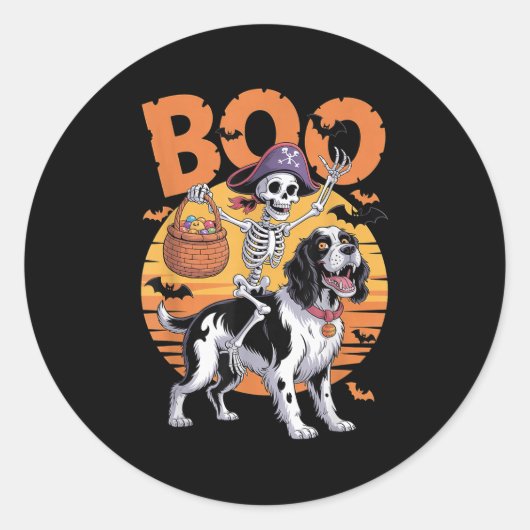 Soky Springer Kostuum Engelse Springer Spaniel Hal Ronde Sticker (Voorkant)