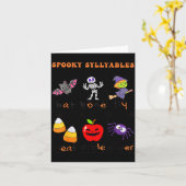Soky Syllables Teacher Funny Halloween Educational Kaart (Gele Bloem)