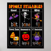 Soky Syllables Teacher Funny Halloween Educational Poster (Voorkant)