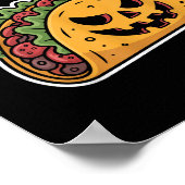 Soky Taco Jack-o-lantern Halloween Mexican Food Lo Poster (Hoek)