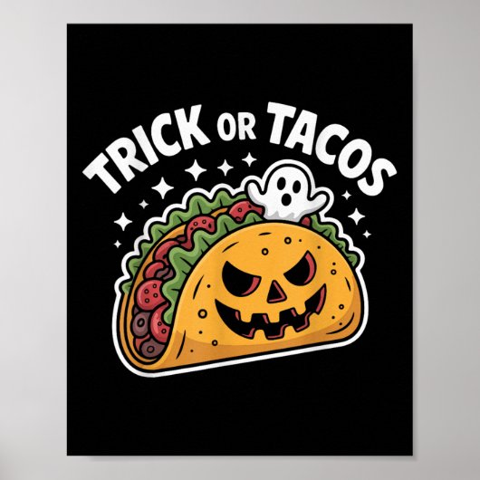 Soky Taco Jack-o-lantern Halloween Mexican Food Lo Poster (Voorkant)