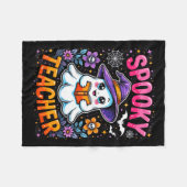 Soky Teacher Cute Ghost Reading Book Funny Hallo  Fleece Deken (Voorkant (Horizontaal))