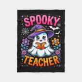 Soky Teacher Cute Ghost Reading Book Funny Hallo  Fleece Deken (Voorkant)