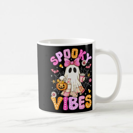 Soky Vibes Ghost Retro Groovy Halloween Women Girl Koffiemok (Rechts)