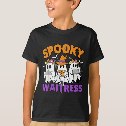 Soky Waitress Funny Ghost Halloween T-shirt (Voorkant)