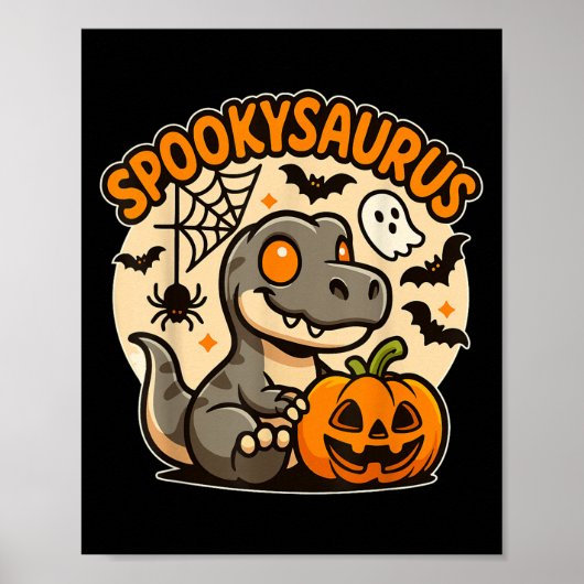 Sokysaurus Kids Halloween Dinosaurus Kinderen Peut Poster (Voorkant)