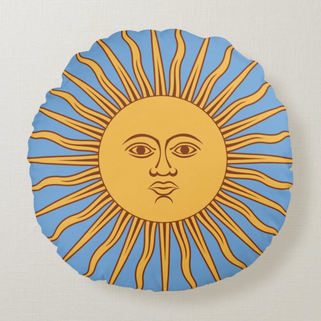 Sol de Mayo Rond Kussen (Voorkant)