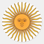 Sol de Mayo Ronde Sticker (Voorkant)
