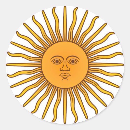 Sol de Mayo Ronde Sticker (Voorkant)