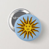 Sol de Mayo - URUGUAY Ronde Button 5,7 Cm (Voorkant /achterkant)