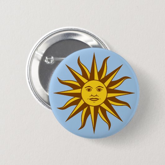Sol de Mayo - URUGUAY Ronde Button 5,7 Cm (Voorkant /achterkant)