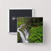 Sol Duc Falls in Olympic National Park in 2 Vierkante Button 5,1 Cm (Voorkant /achterkant)