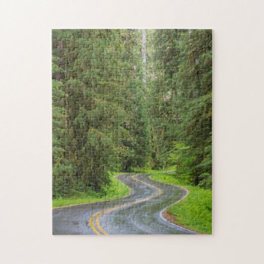 Sol Duc Rivierweg door bos Legpuzzel (Verticaal)