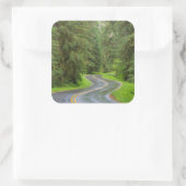 Sol Duc Rivierweg door bos Vierkante Sticker (Tas)
