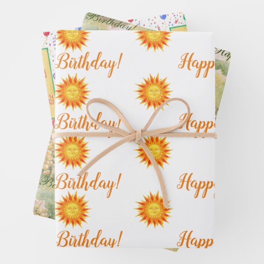 "Sol", "Grapevine" en "Birthday-ballons", papier Inpakpapier Vel (In situ)