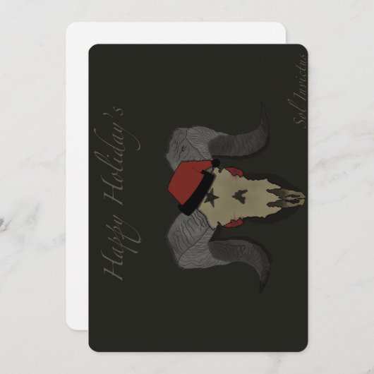 Sol Invictus (met hoed) Feestdagenkaart (Voorkant / Achterkant)