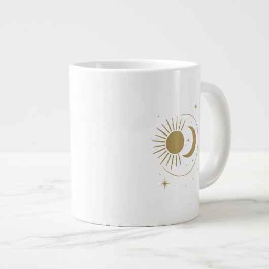 Sol & Luna en Armonía ✨ | Celestial Balance Design Grote Koffiekop (Voorkant rechts)