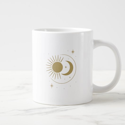 Sol & Luna en Armonía ✨ | Celestial Balance Design Grote Koffiekop (Rechts)