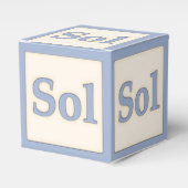 "Sol" Solfeggio Musical Baby Blocks Blue Bedankdoosjes (Voorkant Zijde)