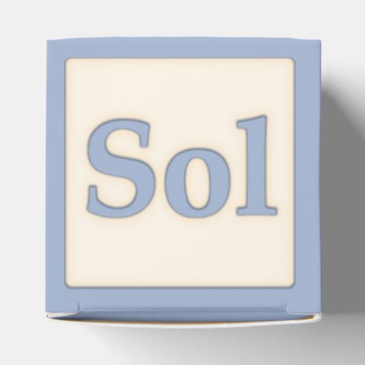 "Sol" Solfeggio Musical Baby Blocks Blue Bedankdoosjes (Bovenkant)