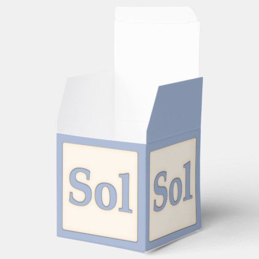 "Sol" Solfeggio Musical Baby Blocks Blue Bedankdoosjes (Geopend)