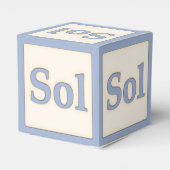 "Sol" Solfeggio Musical Baby Blocks Blue Bedankdoosjes (Achterkant)