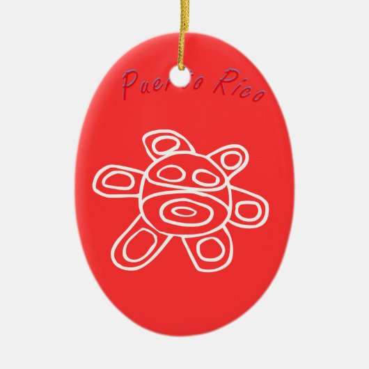 Sol Taino de Jayuya Keramisch Ornament (Voorkant)