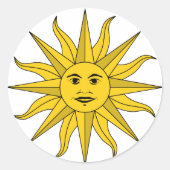 sol Uruguay Ronde Sticker (Voorkant)