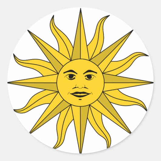 sol Uruguay Ronde Sticker (Voorkant)