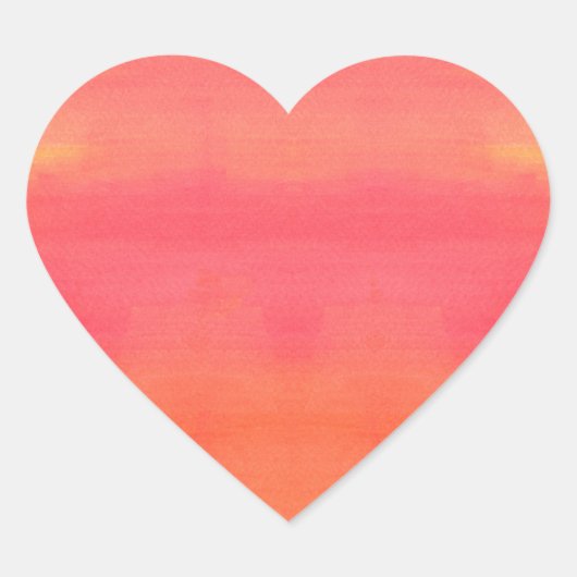 Sol-Yellow en oranje ombre waterverf kunst Hart Sticker (Voorkant)