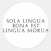 Sola Lingua Bona Ronde Sticker (Voorkant)