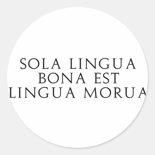 Sola Lingua Bona Ronde Sticker (Voorkant)