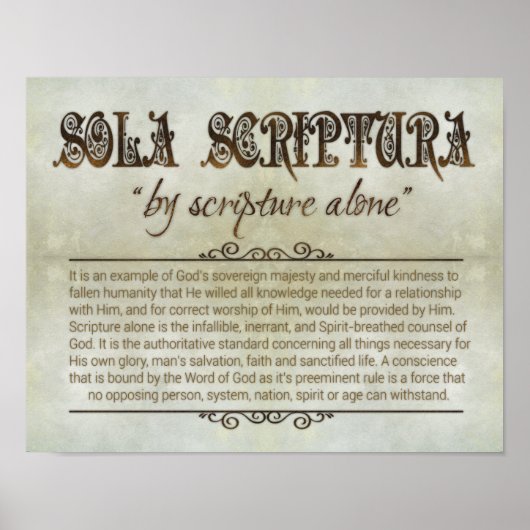 "SOLA SCRIPTURA" 14x11-Poster (Archival, steen) Poster (Voorkant)