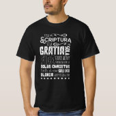 Sola Scriptura Protestantse Reformatie 5 Solas T-shirt (Voorkant)