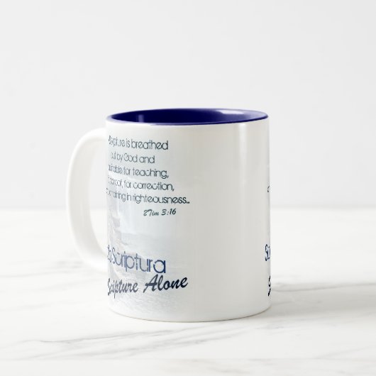 Sola Scriptura/ Scriptson alleen Tweekleurige Koffiemok (Voorkant links)